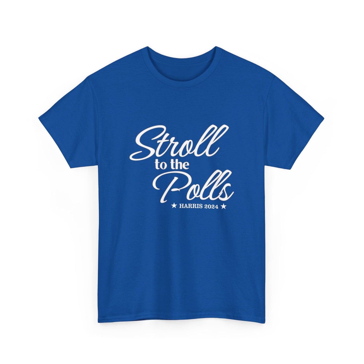 STROLL TO THE POLLS BL/WH Unisex Heavy Cotton Tee