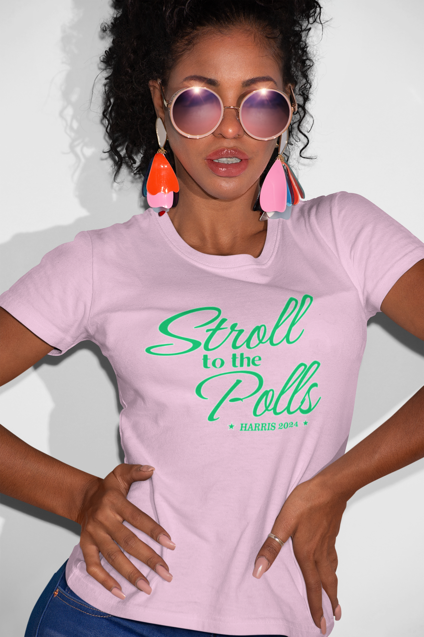 STROLL TO POLLS ALT  PINK Unisex Garment-Dyed T-shirt